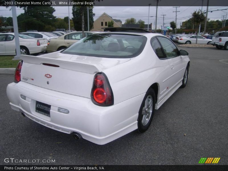 White / Neutral Beige 2003 Chevrolet Monte Carlo SS