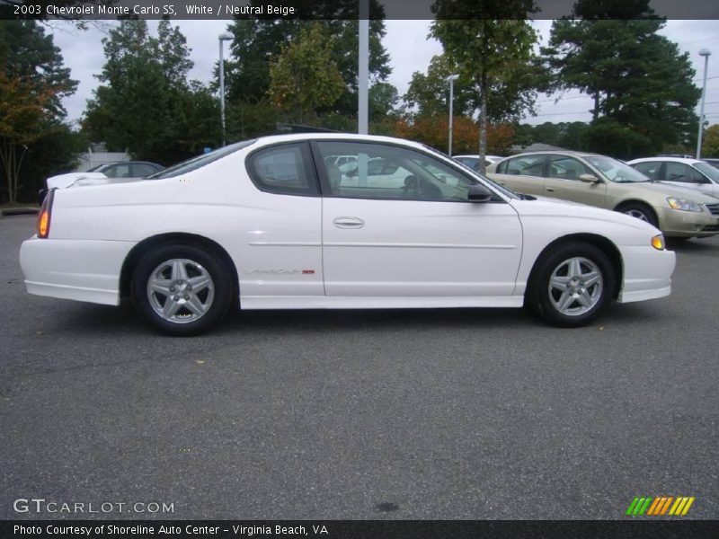 White / Neutral Beige 2003 Chevrolet Monte Carlo SS