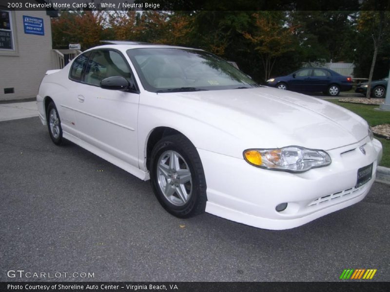 White / Neutral Beige 2003 Chevrolet Monte Carlo SS