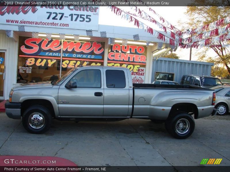 Light Pewter Metallic / Medium Gray 2003 Chevrolet Silverado 3500 LT Extended Cab 4x4 Dually