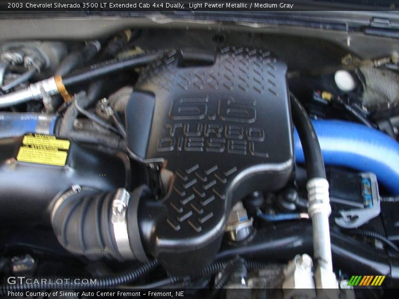 Light Pewter Metallic / Medium Gray 2003 Chevrolet Silverado 3500 LT Extended Cab 4x4 Dually