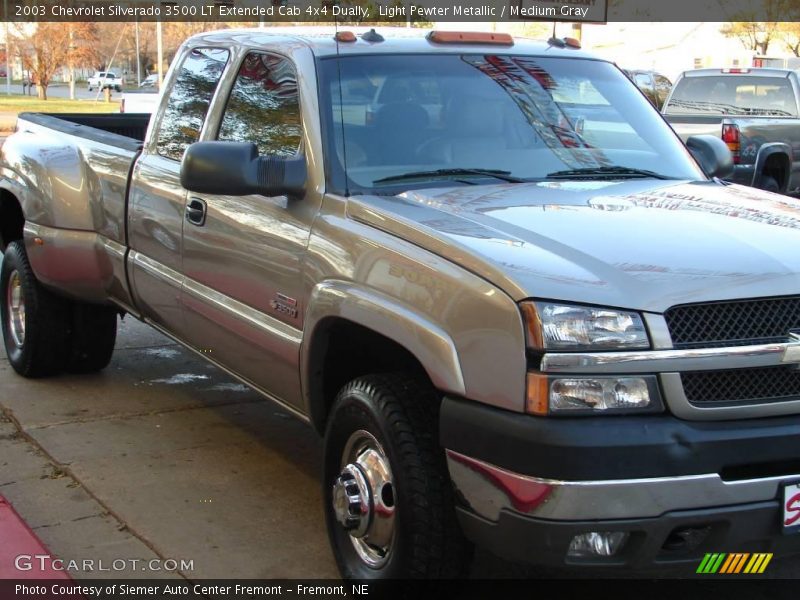 Light Pewter Metallic / Medium Gray 2003 Chevrolet Silverado 3500 LT Extended Cab 4x4 Dually