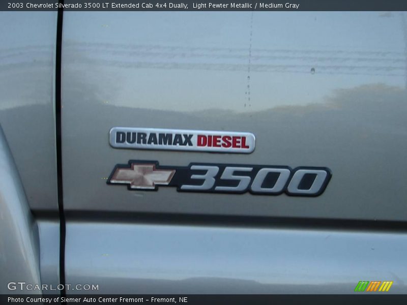 Light Pewter Metallic / Medium Gray 2003 Chevrolet Silverado 3500 LT Extended Cab 4x4 Dually