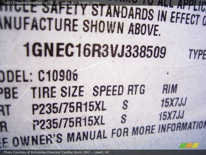 Indigo Blue Metallic / Blue 1997 Chevrolet Suburban C1500 LT
