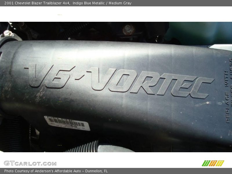 Indigo Blue Metallic / Medium Gray 2001 Chevrolet Blazer Trailblazer 4x4