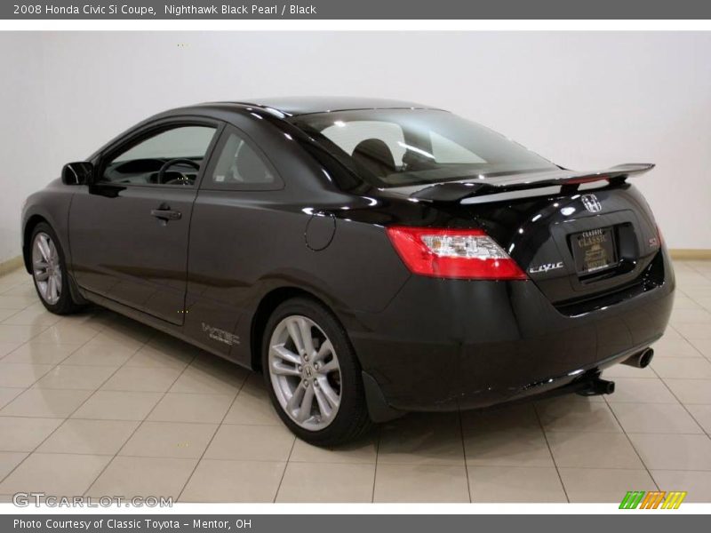 Nighthawk Black Pearl / Black 2008 Honda Civic Si Coupe