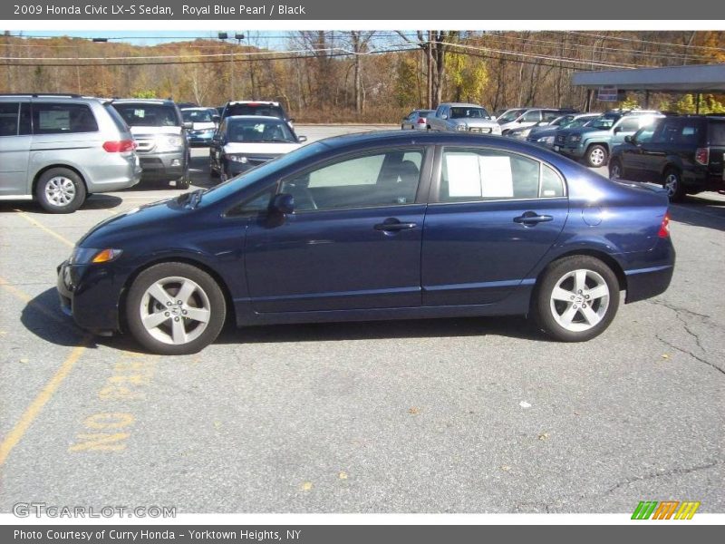Royal Blue Pearl / Black 2009 Honda Civic LX-S Sedan