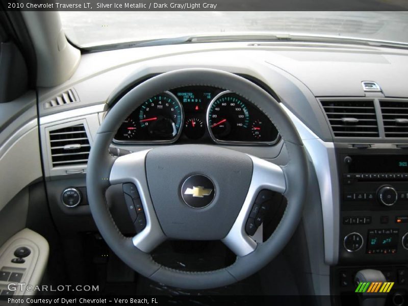 Silver Ice Metallic / Dark Gray/Light Gray 2010 Chevrolet Traverse LT