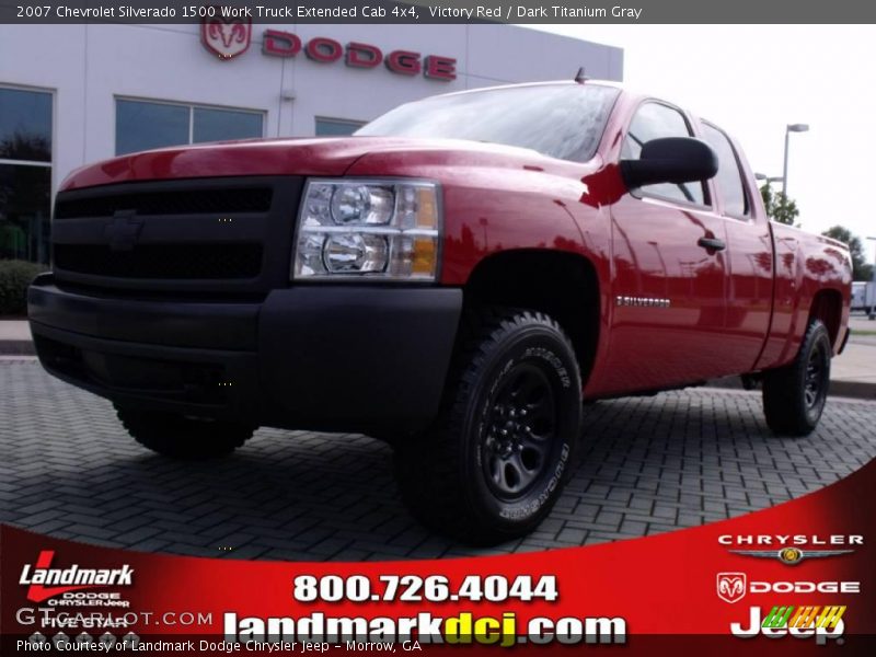 Victory Red / Dark Titanium Gray 2007 Chevrolet Silverado 1500 Work Truck Extended Cab 4x4