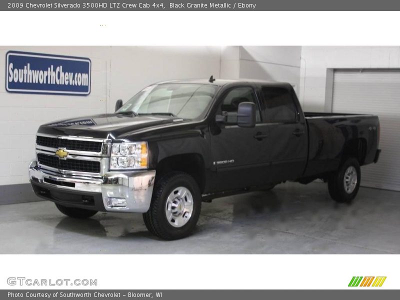 Black Granite Metallic / Ebony 2009 Chevrolet Silverado 3500HD LTZ Crew Cab 4x4