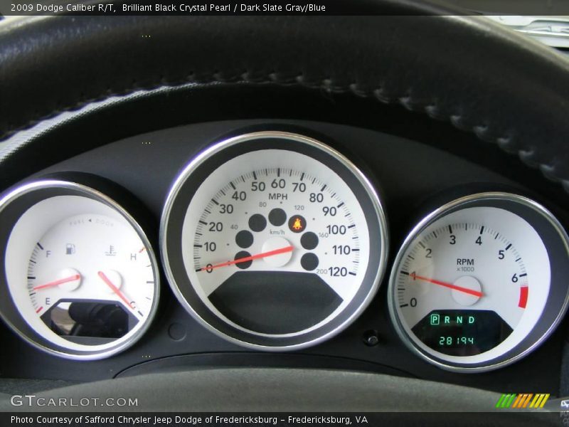 Brilliant Black Crystal Pearl / Dark Slate Gray/Blue 2009 Dodge Caliber R/T