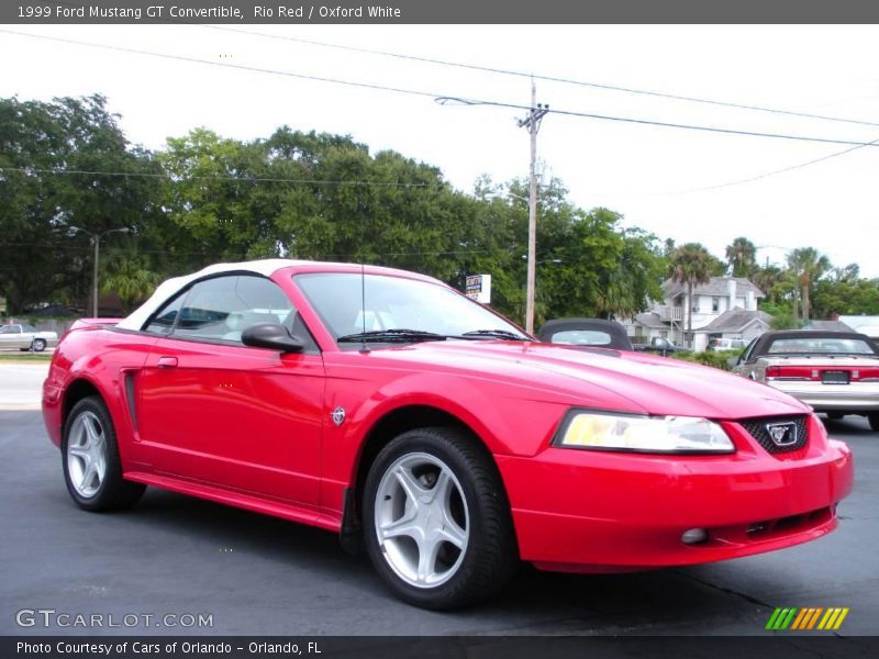 Rio Red / Oxford White 1999 Ford Mustang GT Convertible
