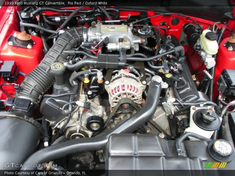 Rio Red / Oxford White 1999 Ford Mustang GT Convertible