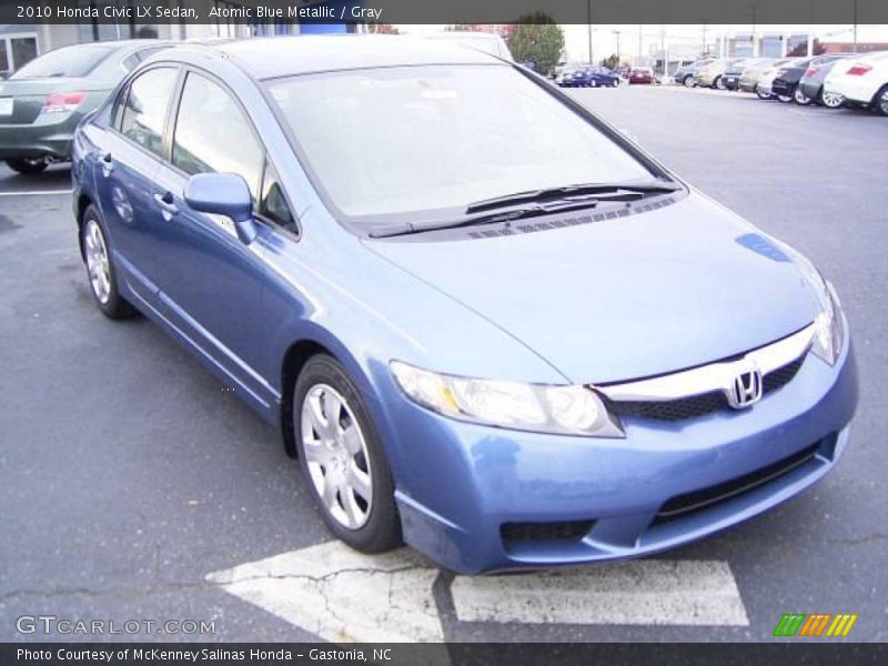 Atomic Blue Metallic / Gray 2010 Honda Civic LX Sedan