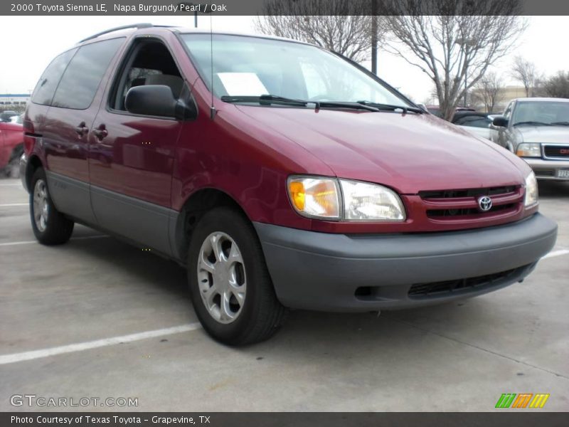 Napa Burgundy Pearl / Oak 2000 Toyota Sienna LE