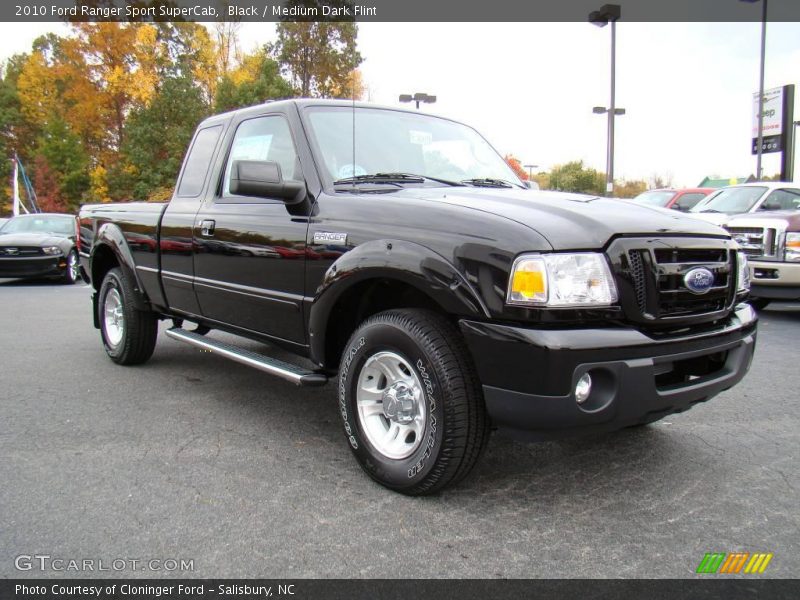 Black / Medium Dark Flint 2010 Ford Ranger Sport SuperCab