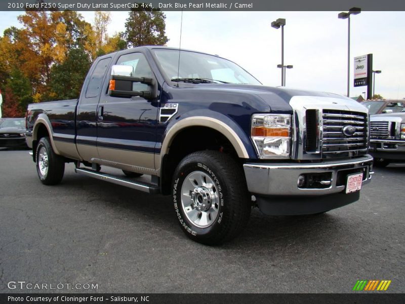 Dark Blue Pearl Metallic / Camel 2010 Ford F250 Super Duty Lariat SuperCab 4x4