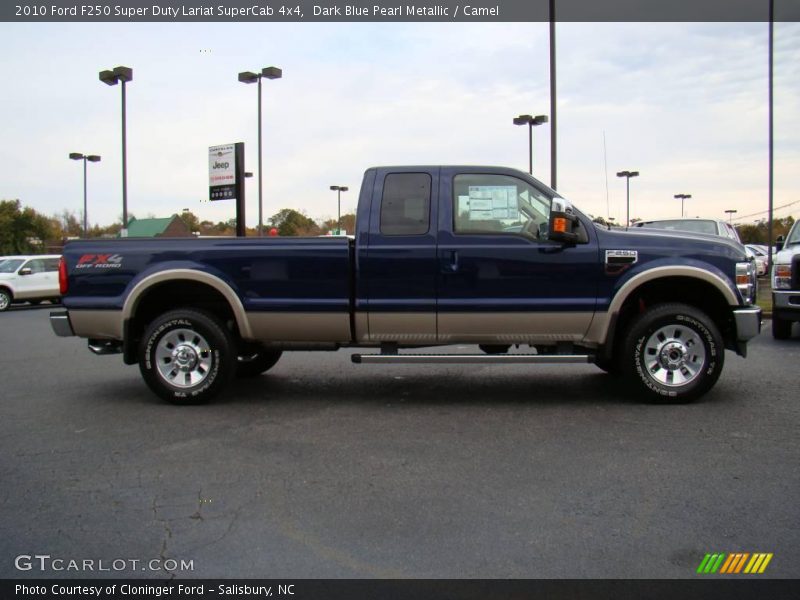 Dark Blue Pearl Metallic / Camel 2010 Ford F250 Super Duty Lariat SuperCab 4x4