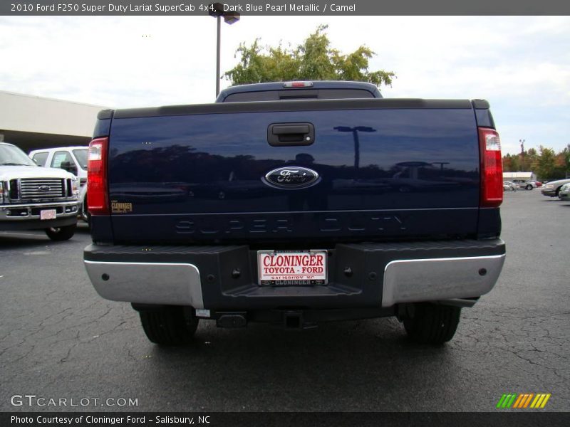 Dark Blue Pearl Metallic / Camel 2010 Ford F250 Super Duty Lariat SuperCab 4x4