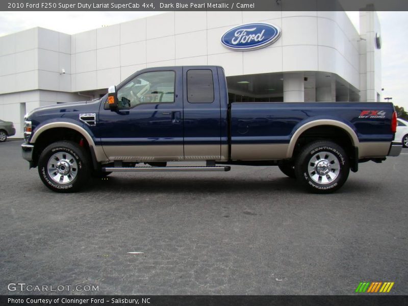 Dark Blue Pearl Metallic / Camel 2010 Ford F250 Super Duty Lariat SuperCab 4x4