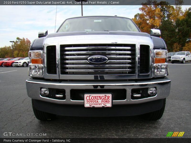 Dark Blue Pearl Metallic / Camel 2010 Ford F250 Super Duty Lariat SuperCab 4x4