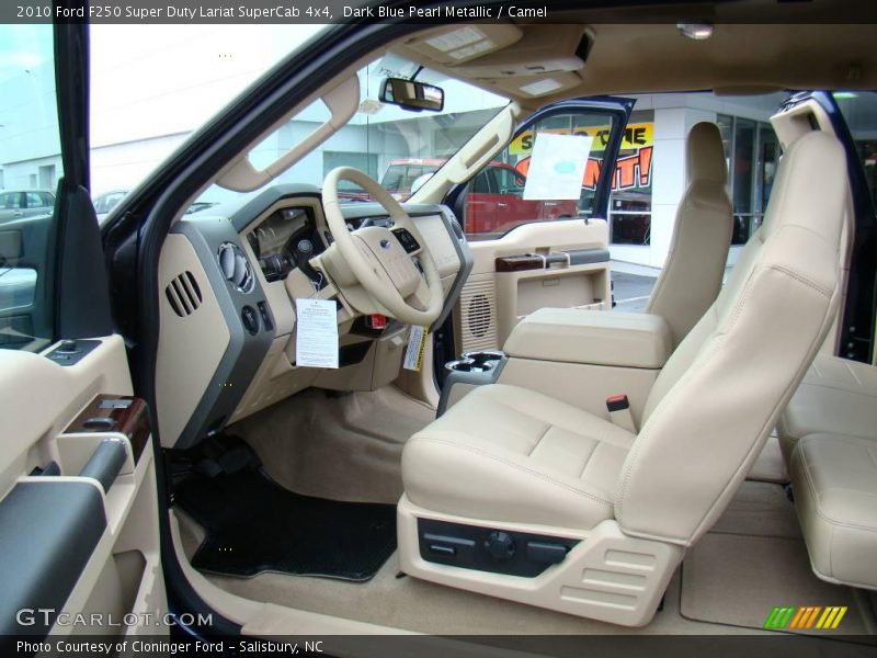 Dark Blue Pearl Metallic / Camel 2010 Ford F250 Super Duty Lariat SuperCab 4x4