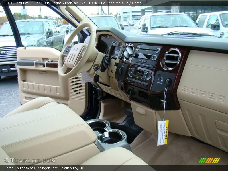 Dark Blue Pearl Metallic / Camel 2010 Ford F250 Super Duty Lariat SuperCab 4x4