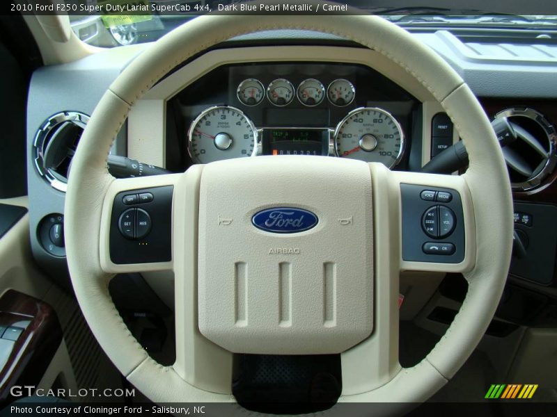 Dark Blue Pearl Metallic / Camel 2010 Ford F250 Super Duty Lariat SuperCab 4x4