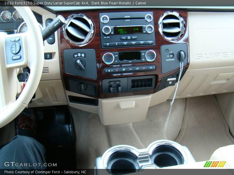 Dark Blue Pearl Metallic / Camel 2010 Ford F250 Super Duty Lariat SuperCab 4x4