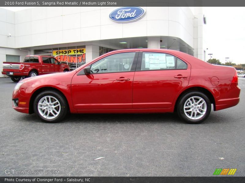Sangria Red Metallic / Medium Light Stone 2010 Ford Fusion S