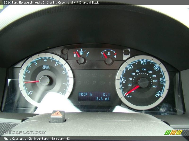Sterling Grey Metallic / Charcoal Black 2010 Ford Escape Limited V6