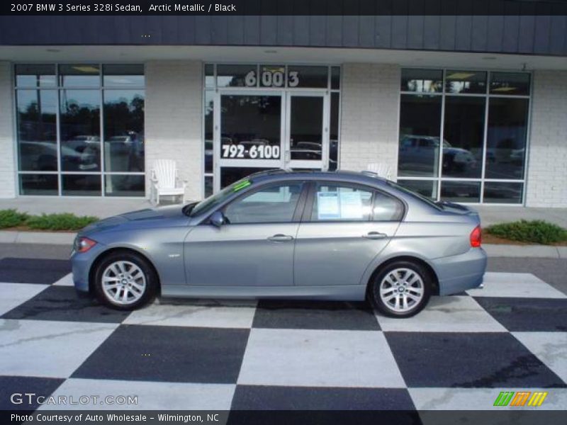Arctic Metallic / Black 2007 BMW 3 Series 328i Sedan