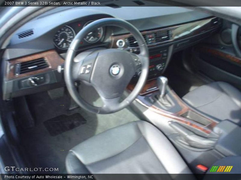 Arctic Metallic / Black 2007 BMW 3 Series 328i Sedan