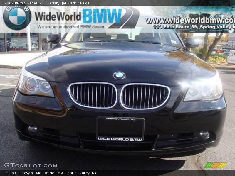 Jet Black / Beige 2007 BMW 5 Series 525i Sedan