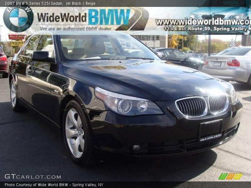 Jet Black / Beige 2007 BMW 5 Series 525i Sedan