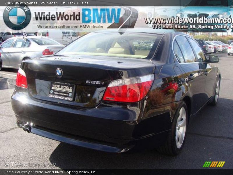 Jet Black / Beige 2007 BMW 5 Series 525i Sedan
