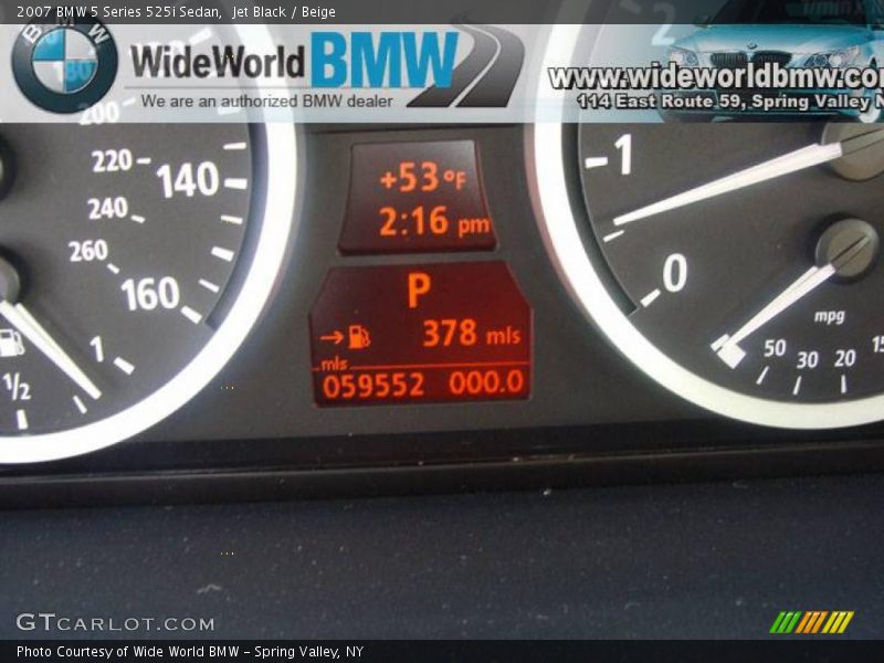Jet Black / Beige 2007 BMW 5 Series 525i Sedan