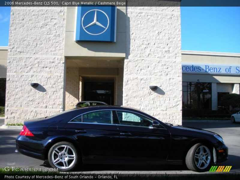 Capri Blue Metallic / Cashmere Beige 2006 Mercedes-Benz CLS 500