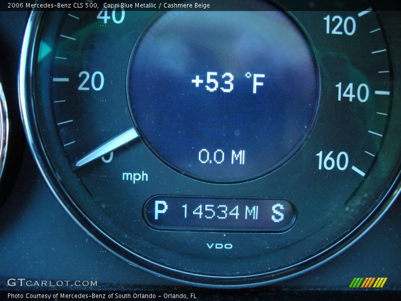 Capri Blue Metallic / Cashmere Beige 2006 Mercedes-Benz CLS 500