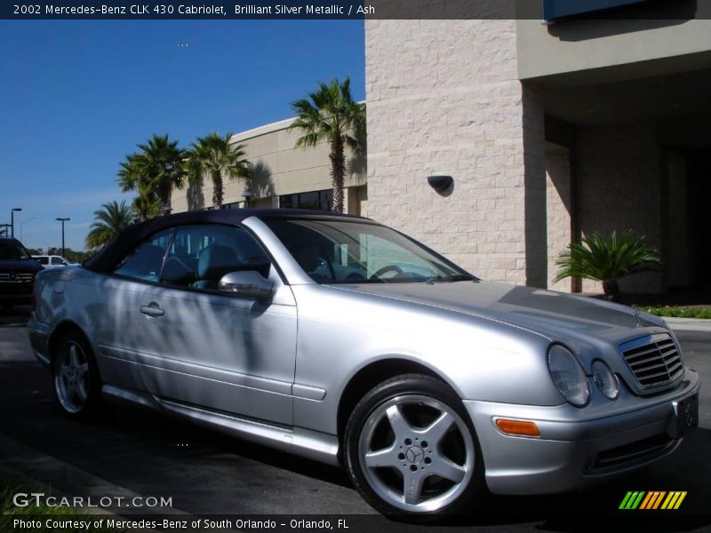 Brilliant Silver Metallic / Ash 2002 Mercedes-Benz CLK 430 Cabriolet