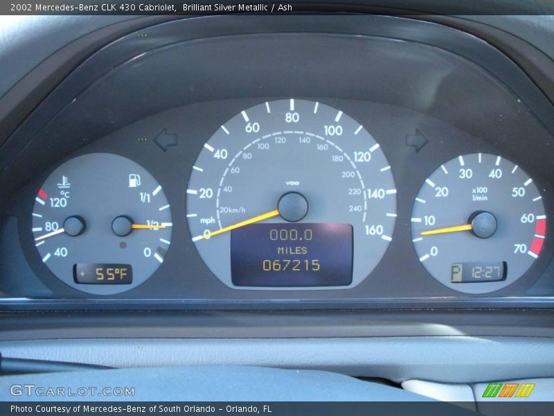 Brilliant Silver Metallic / Ash 2002 Mercedes-Benz CLK 430 Cabriolet