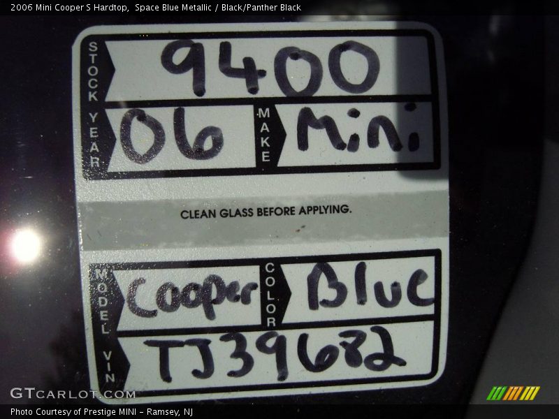 Space Blue Metallic / Black/Panther Black 2006 Mini Cooper S Hardtop