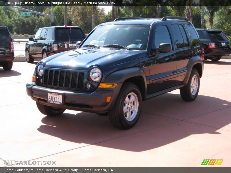 Midnight Blue Pearl / Medium Slate Gray 2007 Jeep Liberty Sport