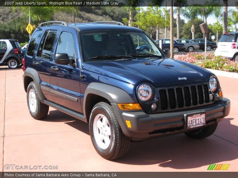 Midnight Blue Pearl / Medium Slate Gray 2007 Jeep Liberty Sport