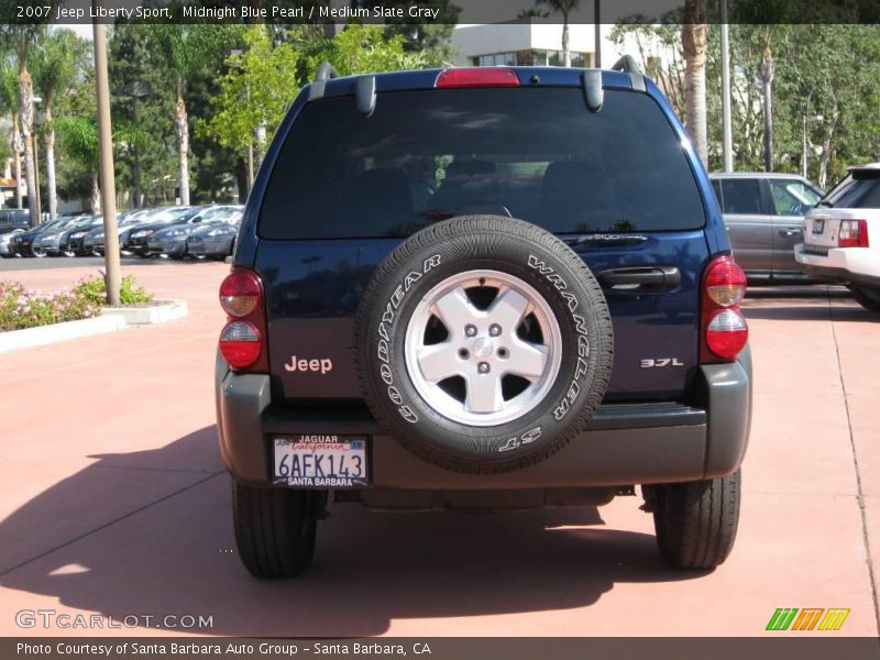 Midnight Blue Pearl / Medium Slate Gray 2007 Jeep Liberty Sport