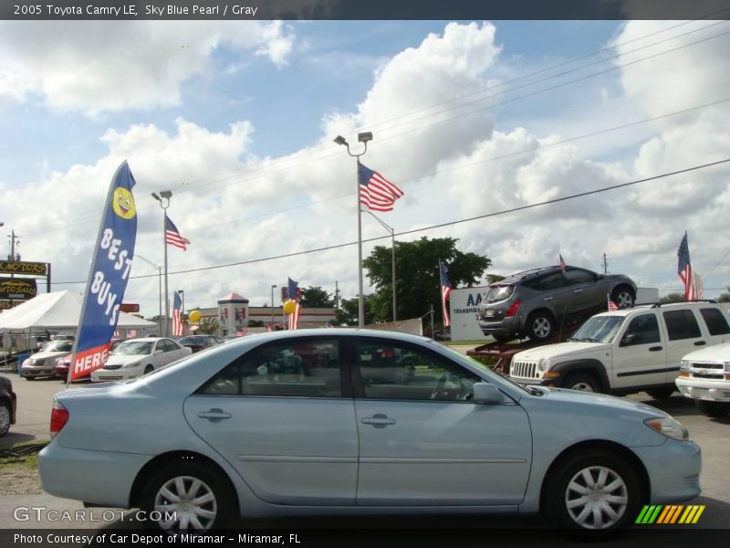 Sky Blue Pearl / Gray 2005 Toyota Camry LE