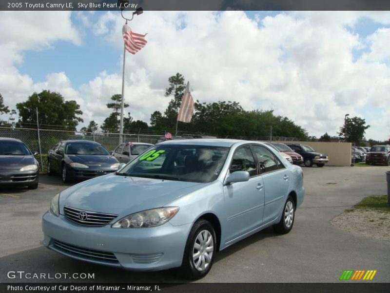 Sky Blue Pearl / Gray 2005 Toyota Camry LE