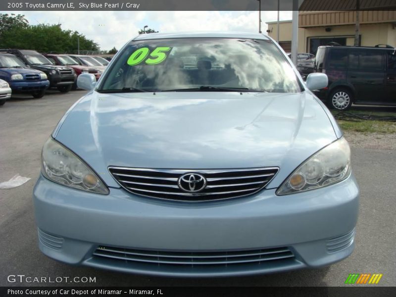 Sky Blue Pearl / Gray 2005 Toyota Camry LE