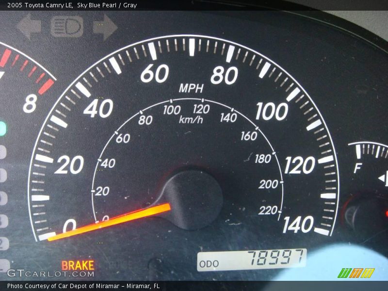 Sky Blue Pearl / Gray 2005 Toyota Camry LE