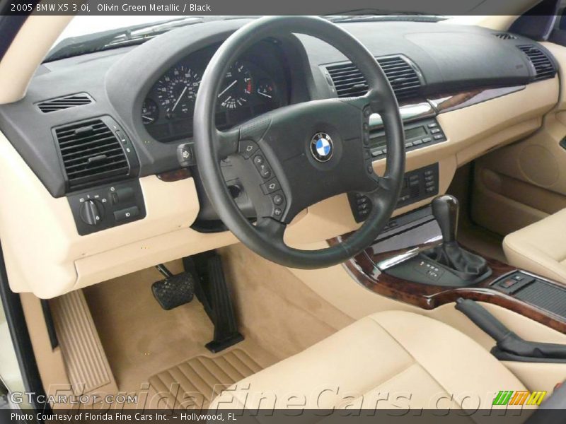 Olivin Green Metallic / Black 2005 BMW X5 3.0i
